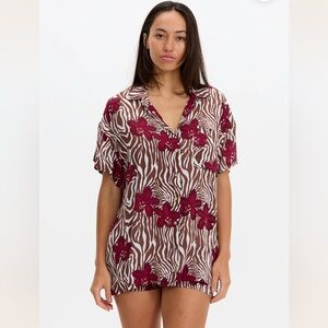 Benoa Swim Aloha Shirt Dress in Diva